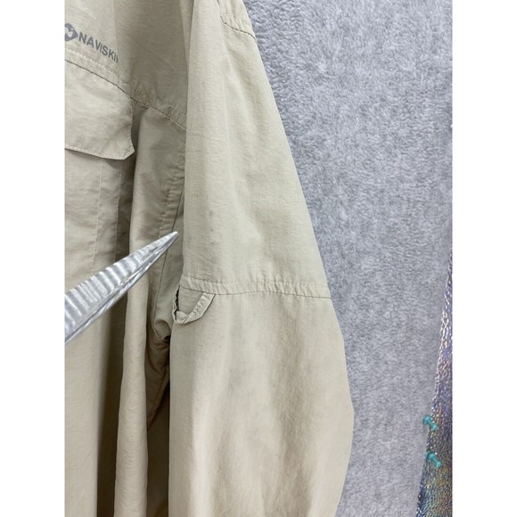 Naviskin Men's Button Down Shirt Long Sleeve Size XXL Beige Nylon Outdoor - Picture 8 of 10
